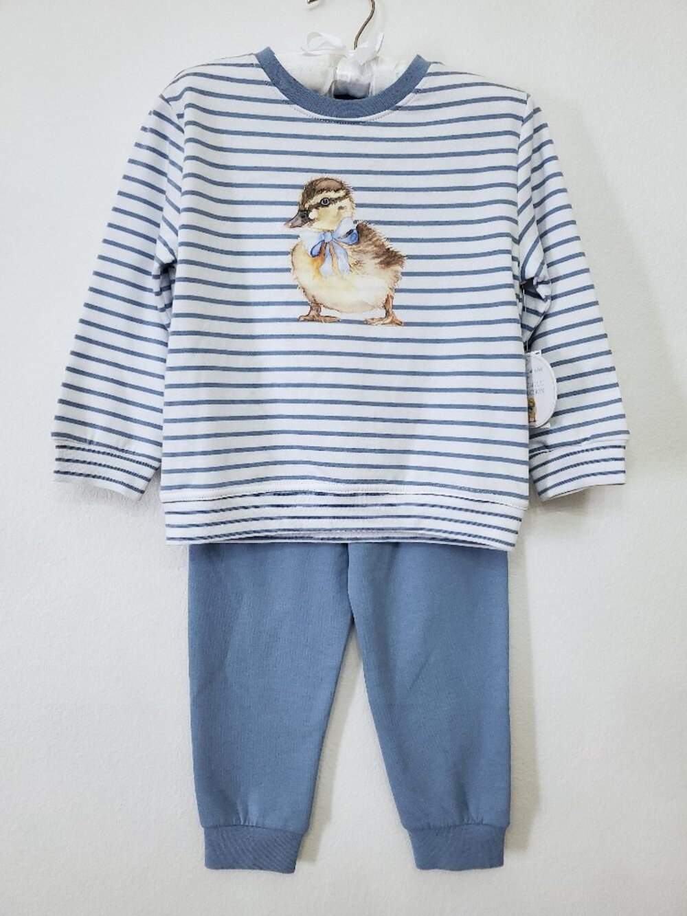 Edgehill Collection Boys Duck Long Sleeve Stripe Sweatshirt Pants Set Size 4